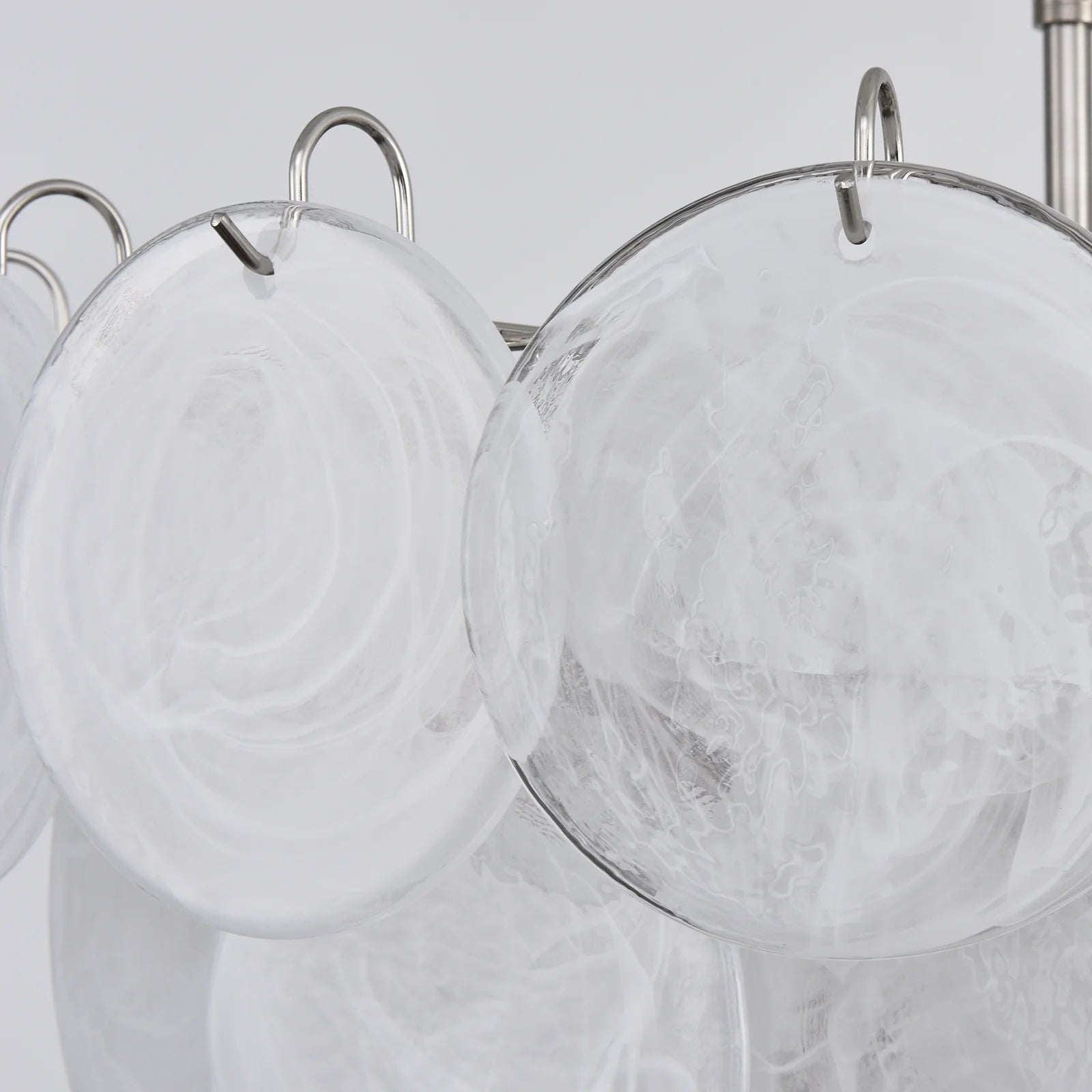 Elegant White Murano Disc Chandelier - Nuvé