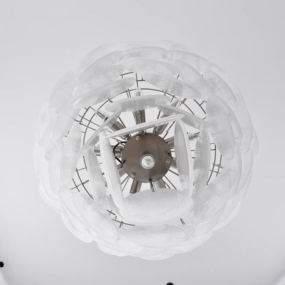 Elegant White Murano Disc Chandelier - Nuvé