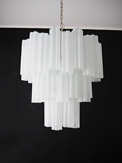 Elegant White Murano Glass Tube Chandelier - Nuvé