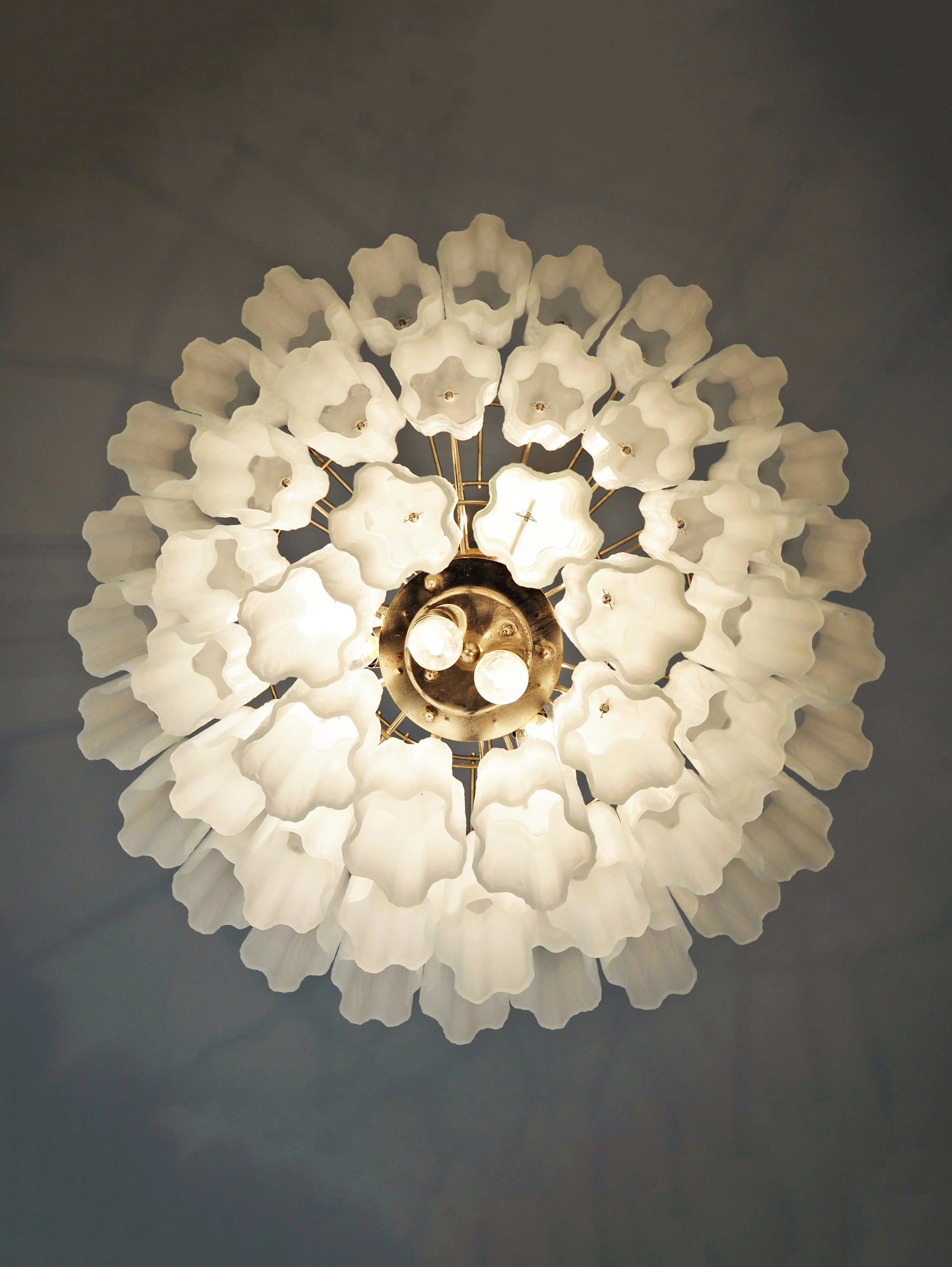 Elegant White Murano Glass Tube Chandelier - Nuvé
