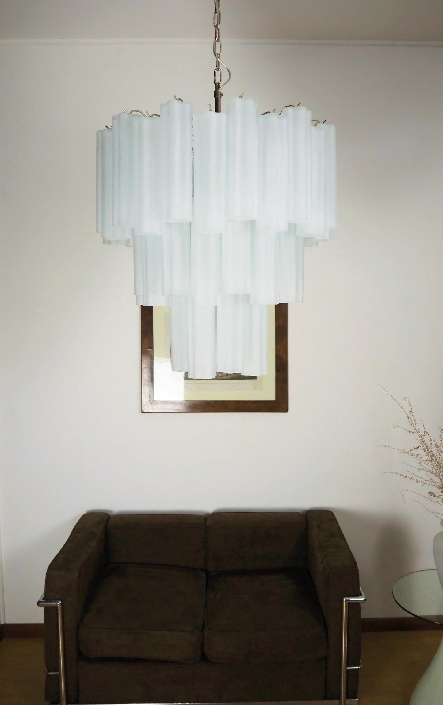 Elegant White Murano Glass Tube Chandelier - Nuvé