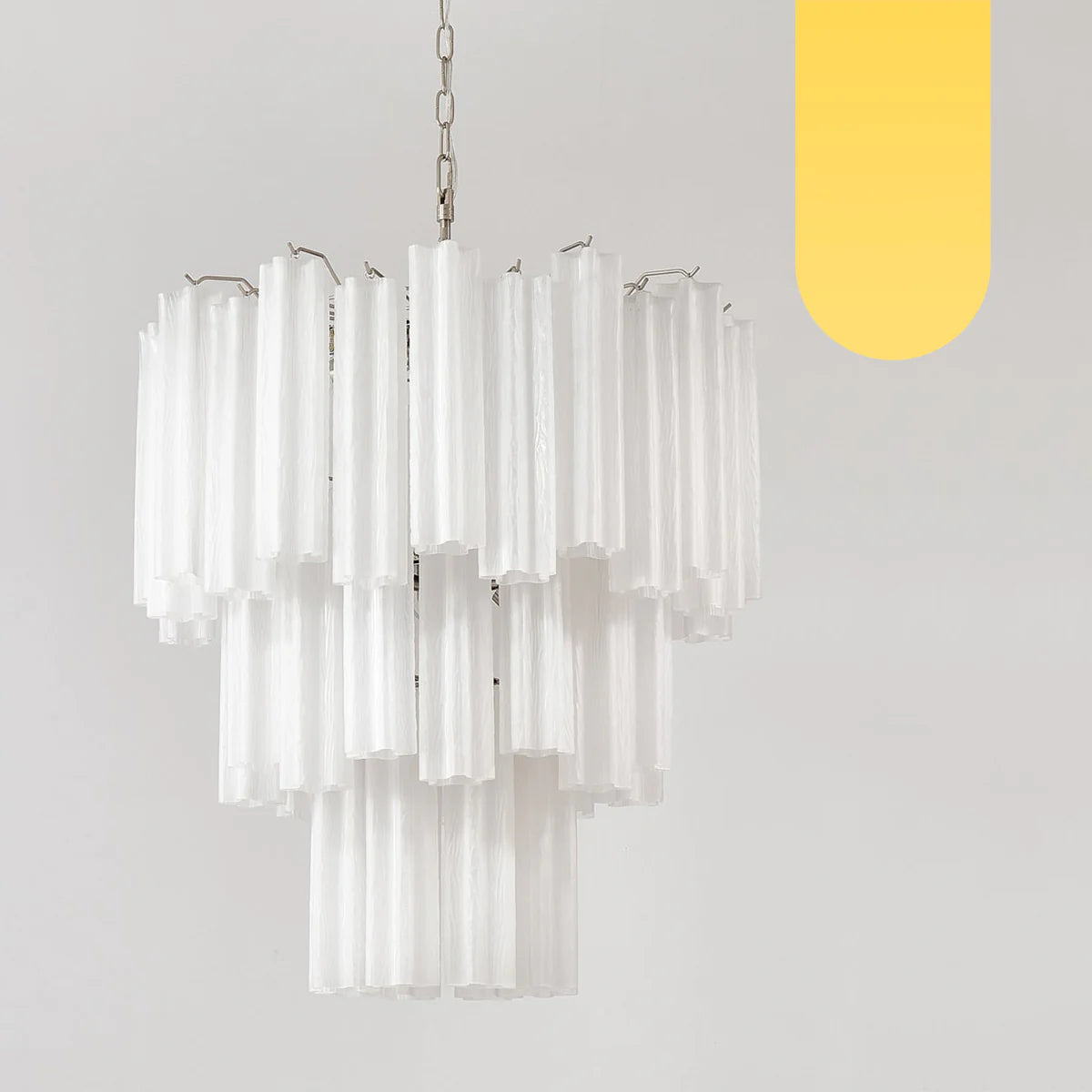 Elegant White Murano Glass Tube Chandelier - Nuvé