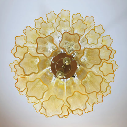 Elegant Yellow Murano Glass Tube Chandelier - Nuvé