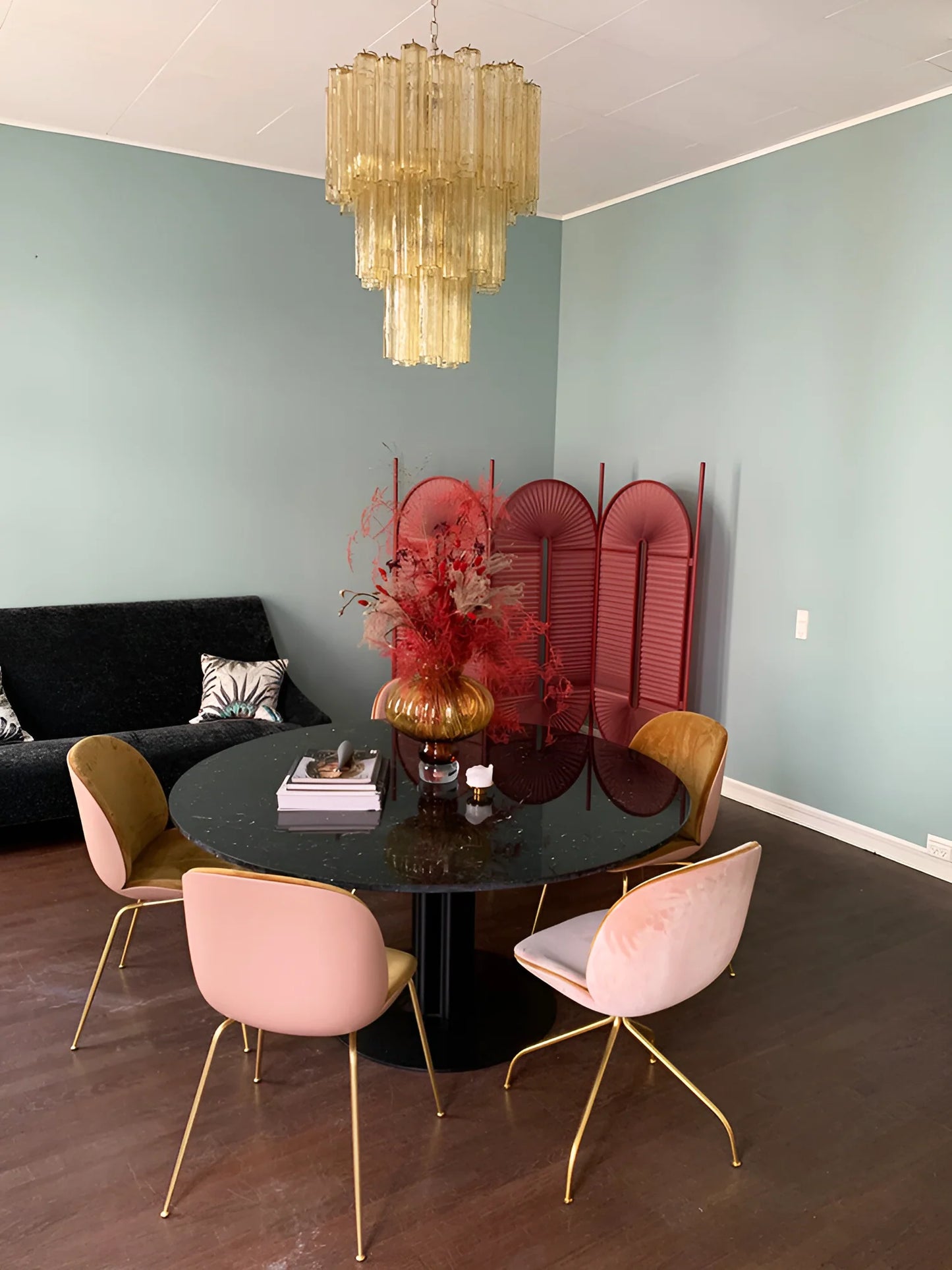 Elegant Yellow Murano Glass Tube Chandelier - Nuvé