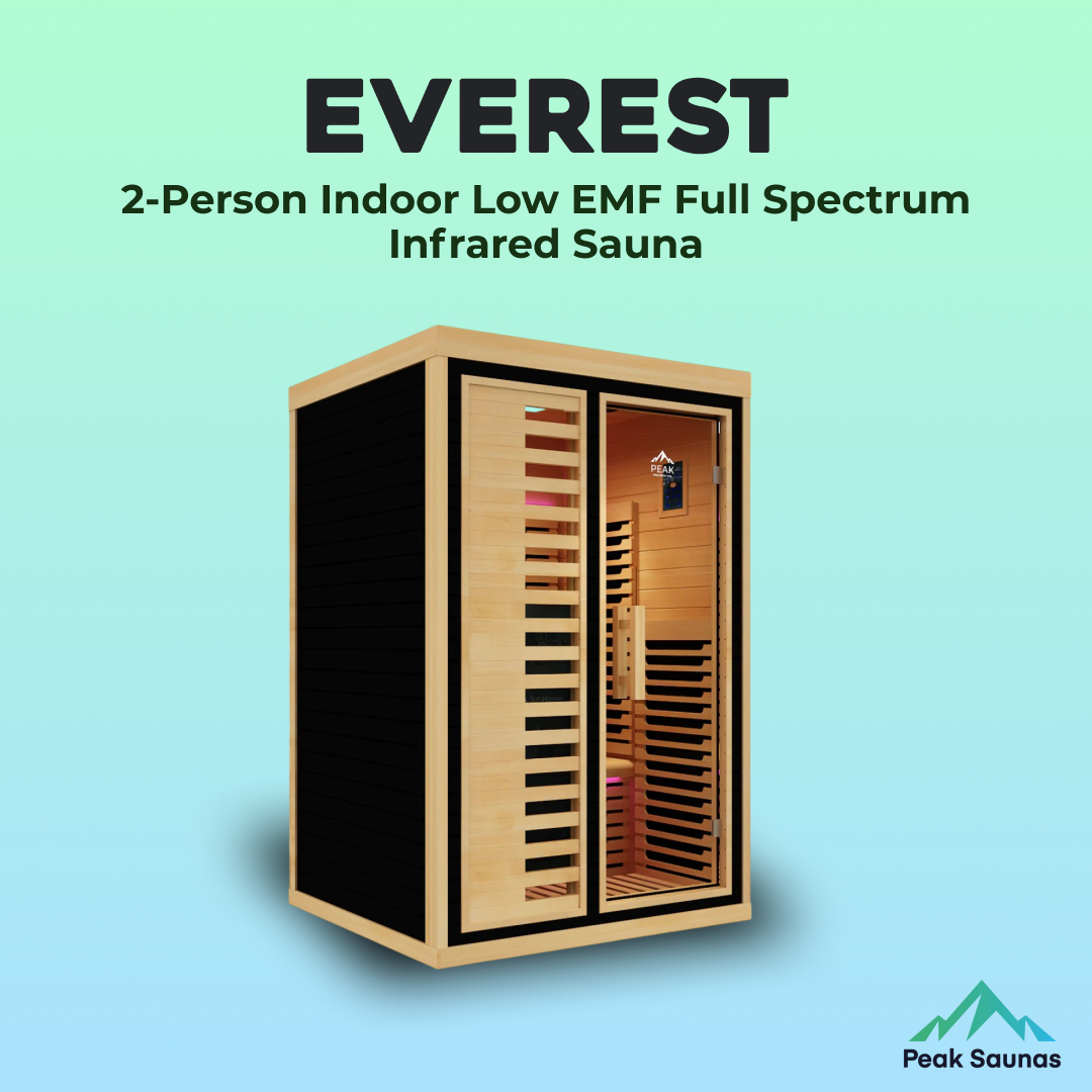 Peak Saunas Everest 2-Person Full Spectrum Infrared Sauna with XL Medical-Grade Red Light Therapy & Smart WiFi App Control - Nuvé