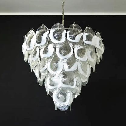 Exquisite Murano Transparent Glass Chandelier - Nuvé