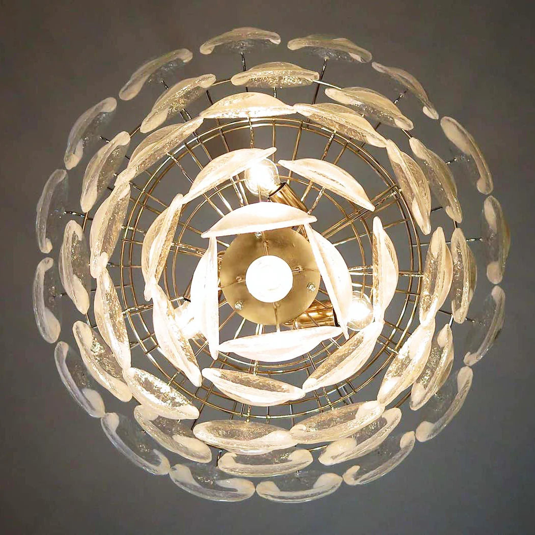Exquisite Murano Transparent Glass Chandelier - Nuvé