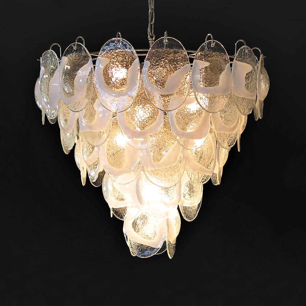 Exquisite Murano Transparent Glass Chandelier - Nuvé