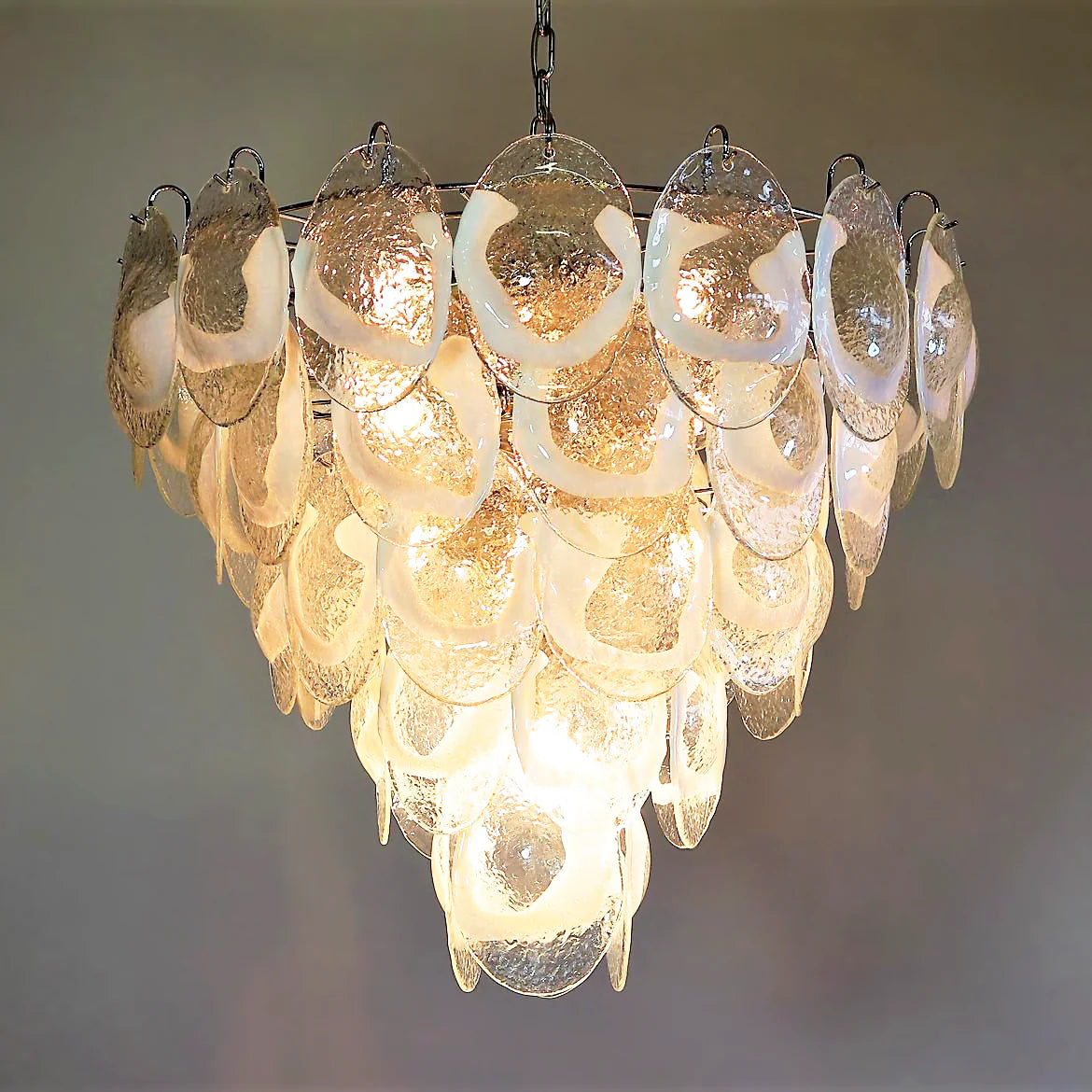 Exquisite Murano Transparent Glass Chandelier - Nuvé