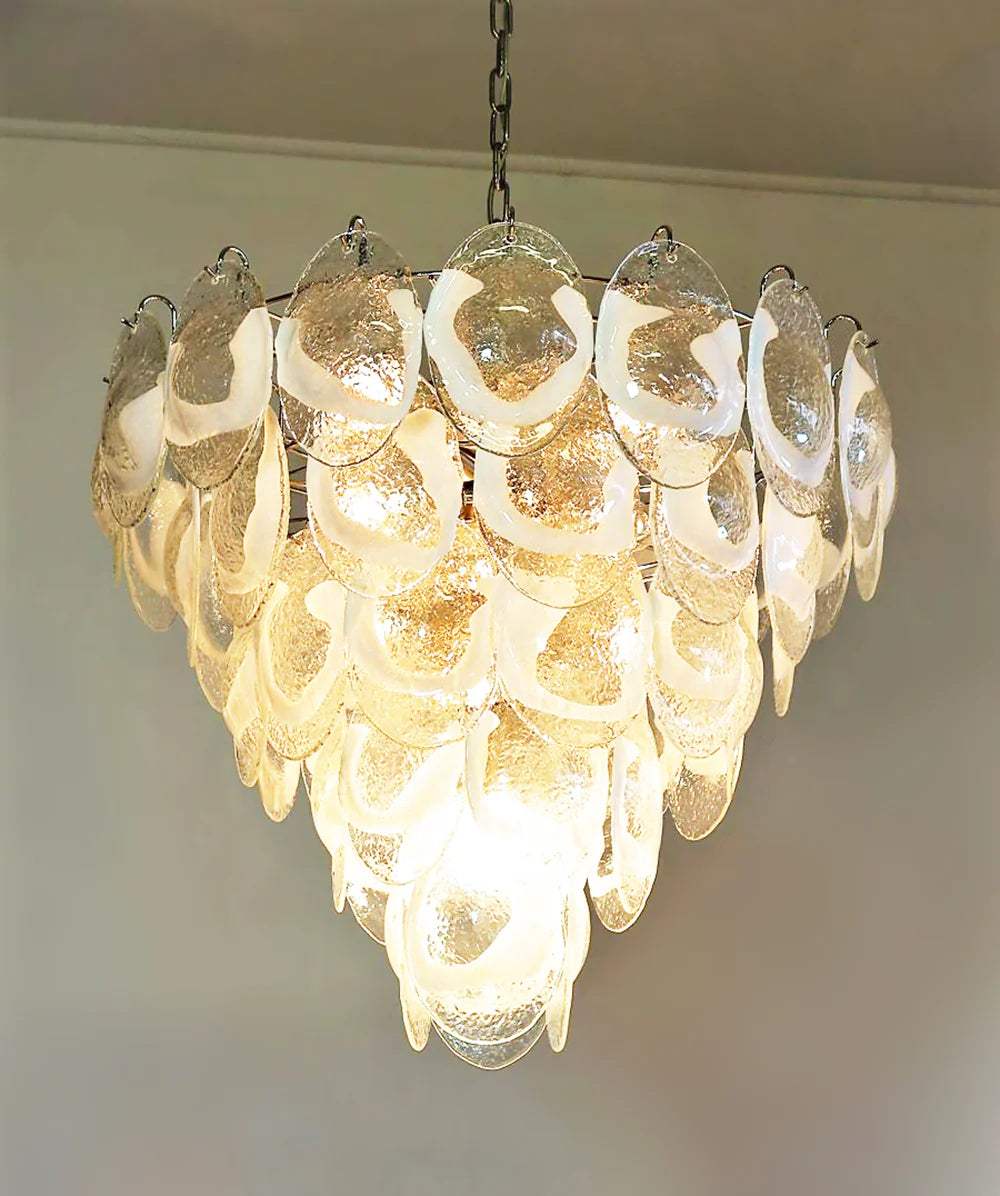 Exquisite Murano Transparent Glass Chandelier - Nuvé