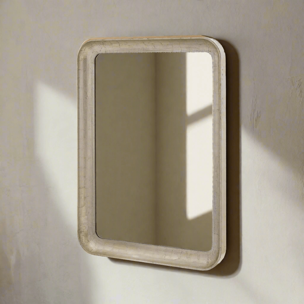 Art Deco Champagne Silver Wall Mirror with Beveled Glass - Nuvé