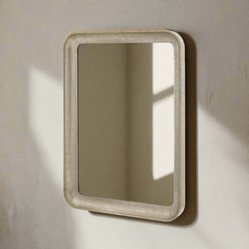 Art Deco Champagne Silver Wall Mirror with Beveled Glass - Nuvé
