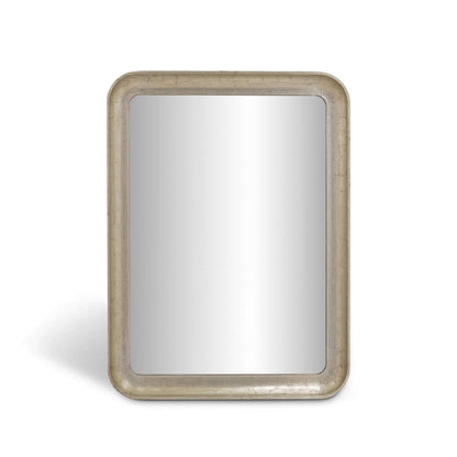 Art Deco Champagne Silver Wall Mirror with Beveled Glass - Nuvé