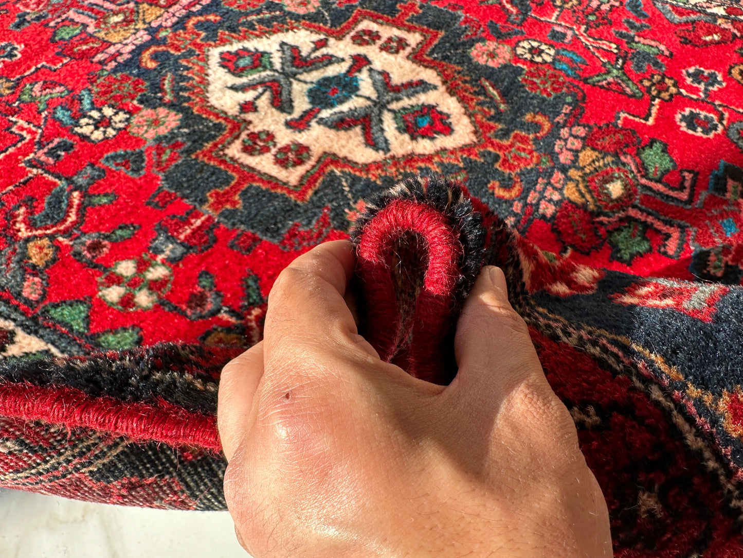 Hand-knotted Persian Hamadan wool Rug 3’8” x 6’4” - Nuvé