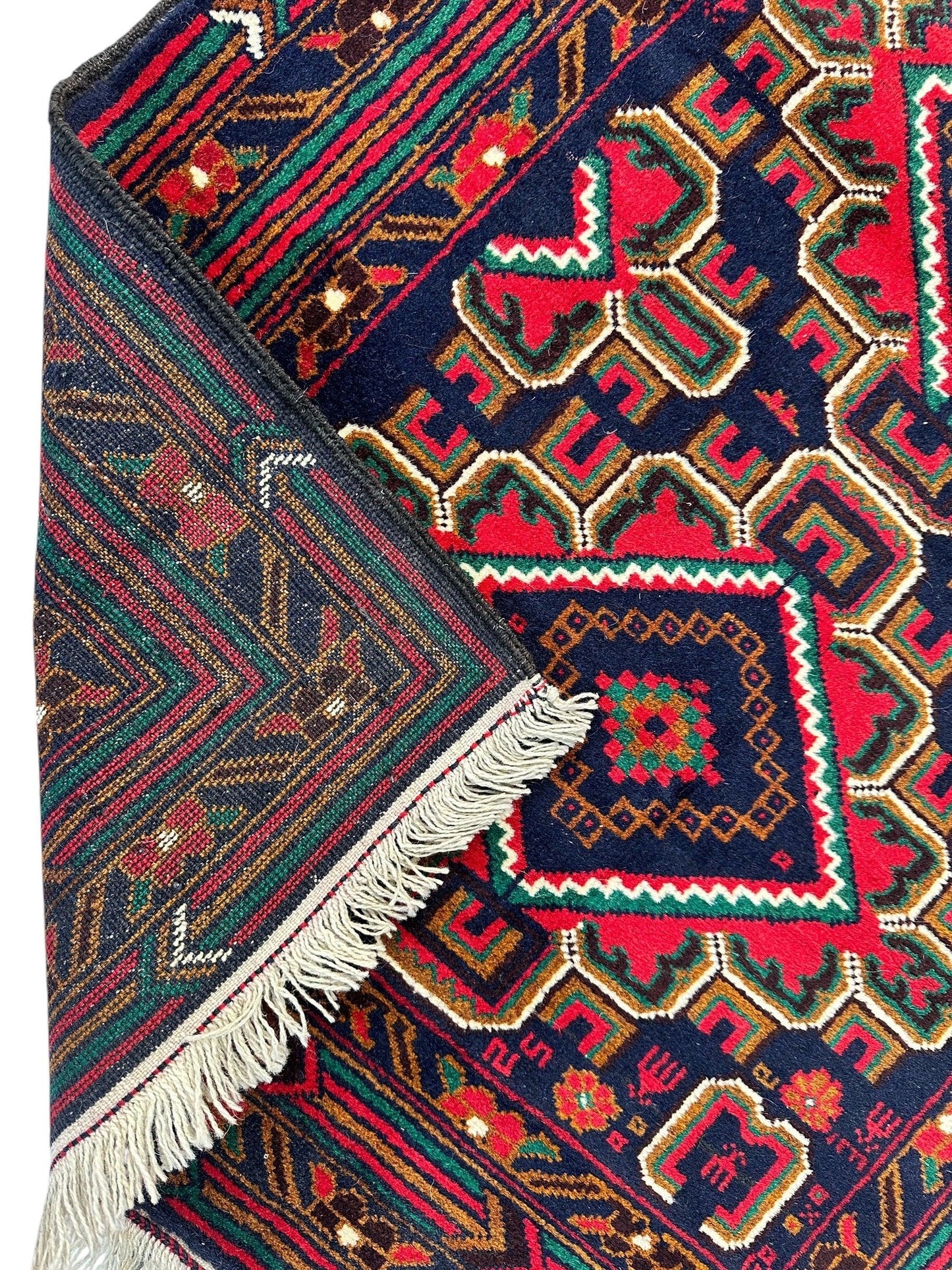Hand-Knotted Afghani Baluch Wool Rug - 2'10" x 5' - Nuvé