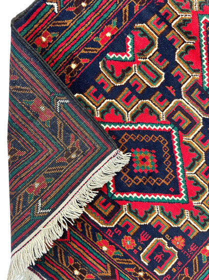 Hand-Knotted Afghani Baluch Wool Rug - 2'10" x 5' - Nuvé