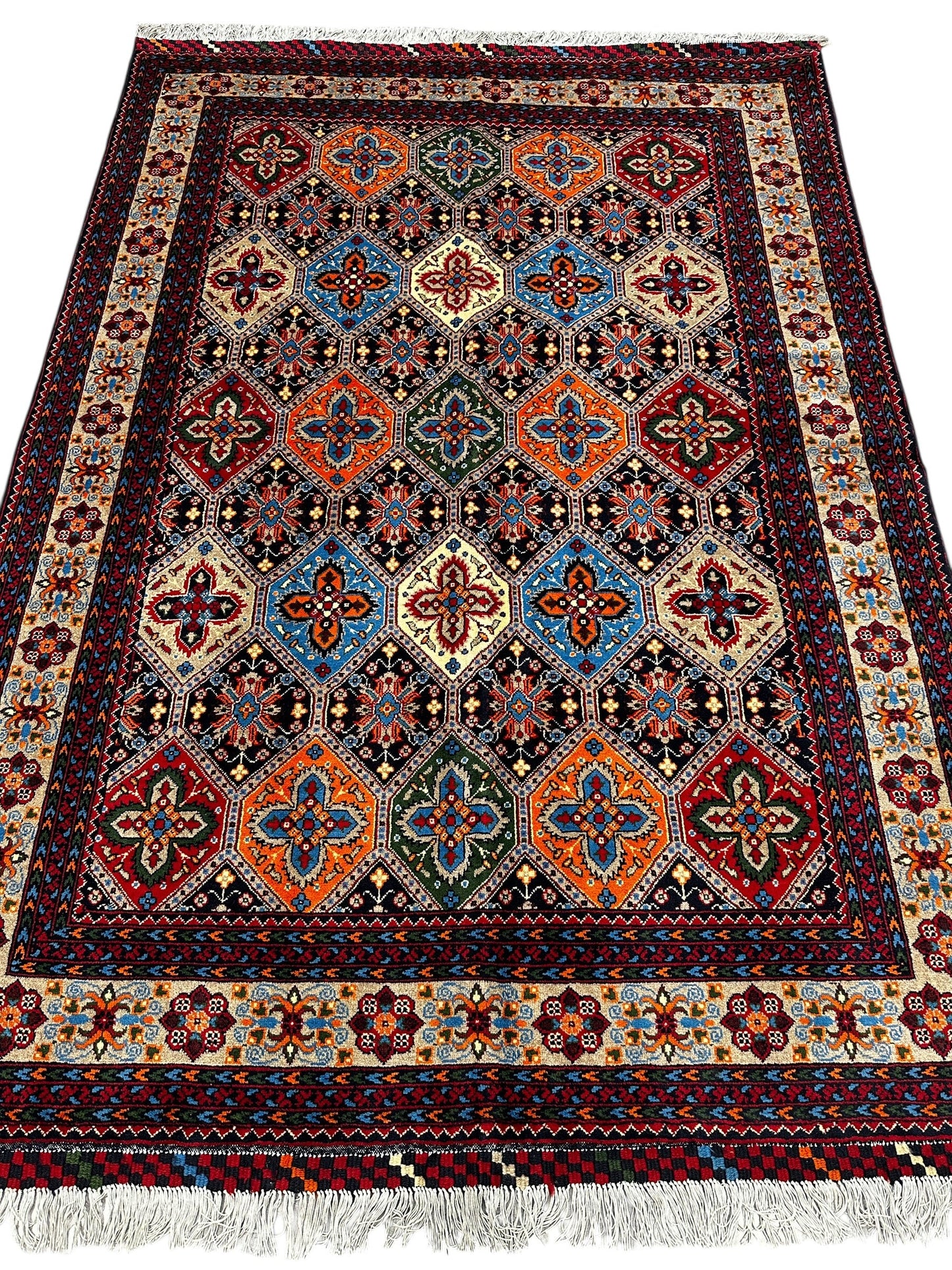 Hand-Knotted Afghani Kashi Wool Rug – 4’9″  x  6’10″ - Nuvé