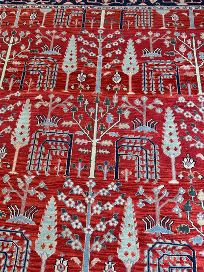 Handwoven Soumak Multicolor Wool Area Rug – 8’ x 10’ - Nuvé