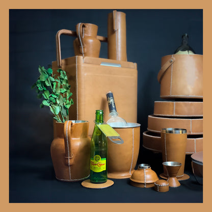 La Fiesta | Tall Leather Cooler with Handle (18Q) - Nuvé