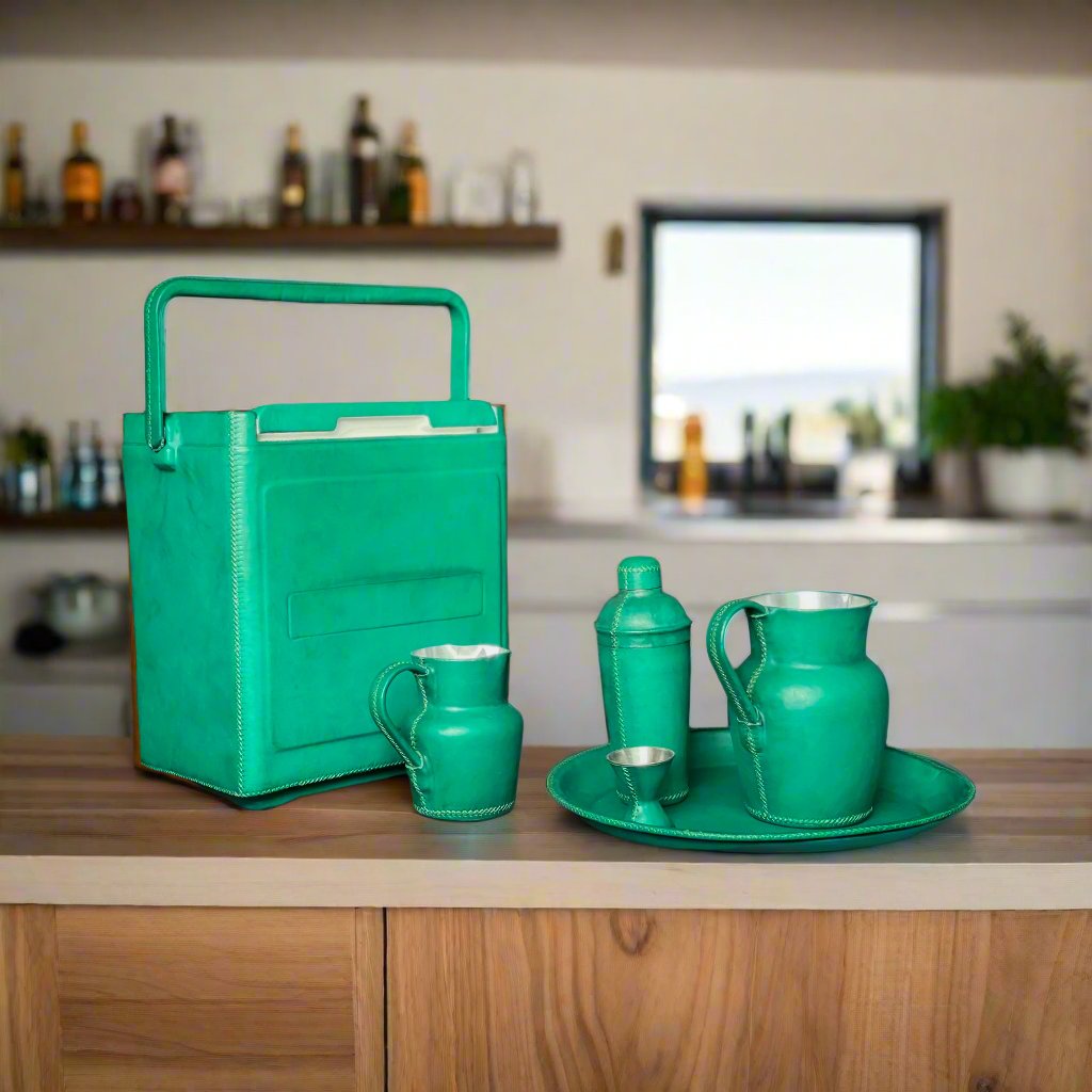 La Fiesta | Tall Leather Cooler with Handle (18Q) - Nuvé