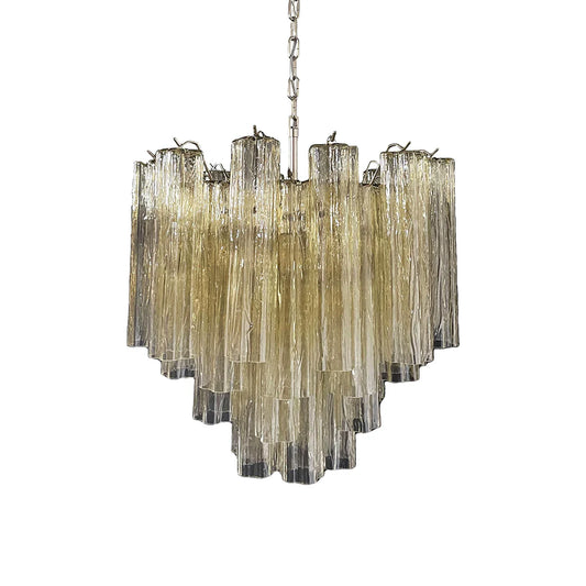 Fantastic Murano Amber Glass Tube Chandelier - Nuvé