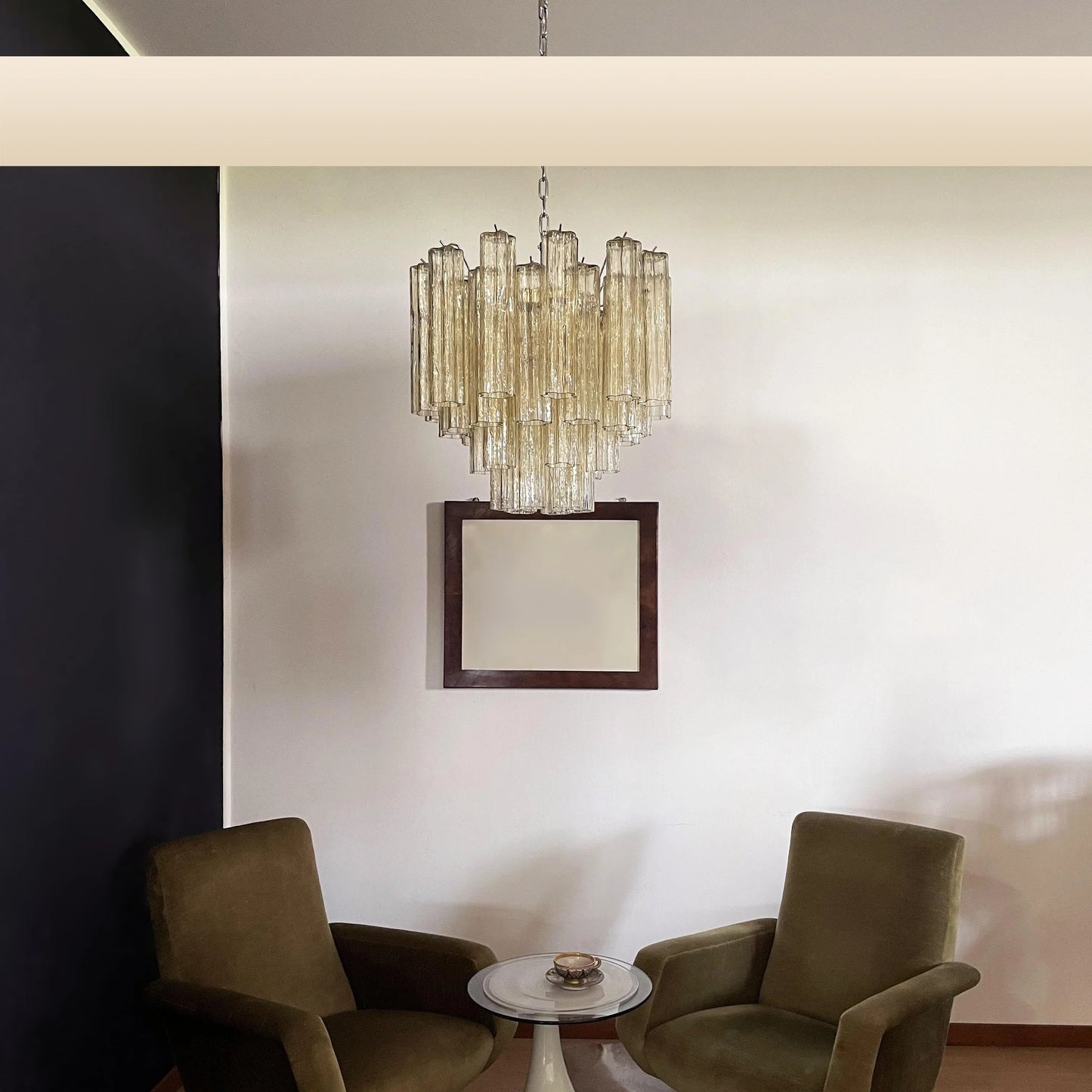 Fantastic Murano Amber Glass Tube Chandelier - Nuvé