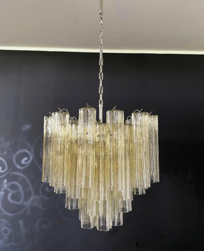 Fantastic Murano Amber Glass Tube Chandelier - Nuvé