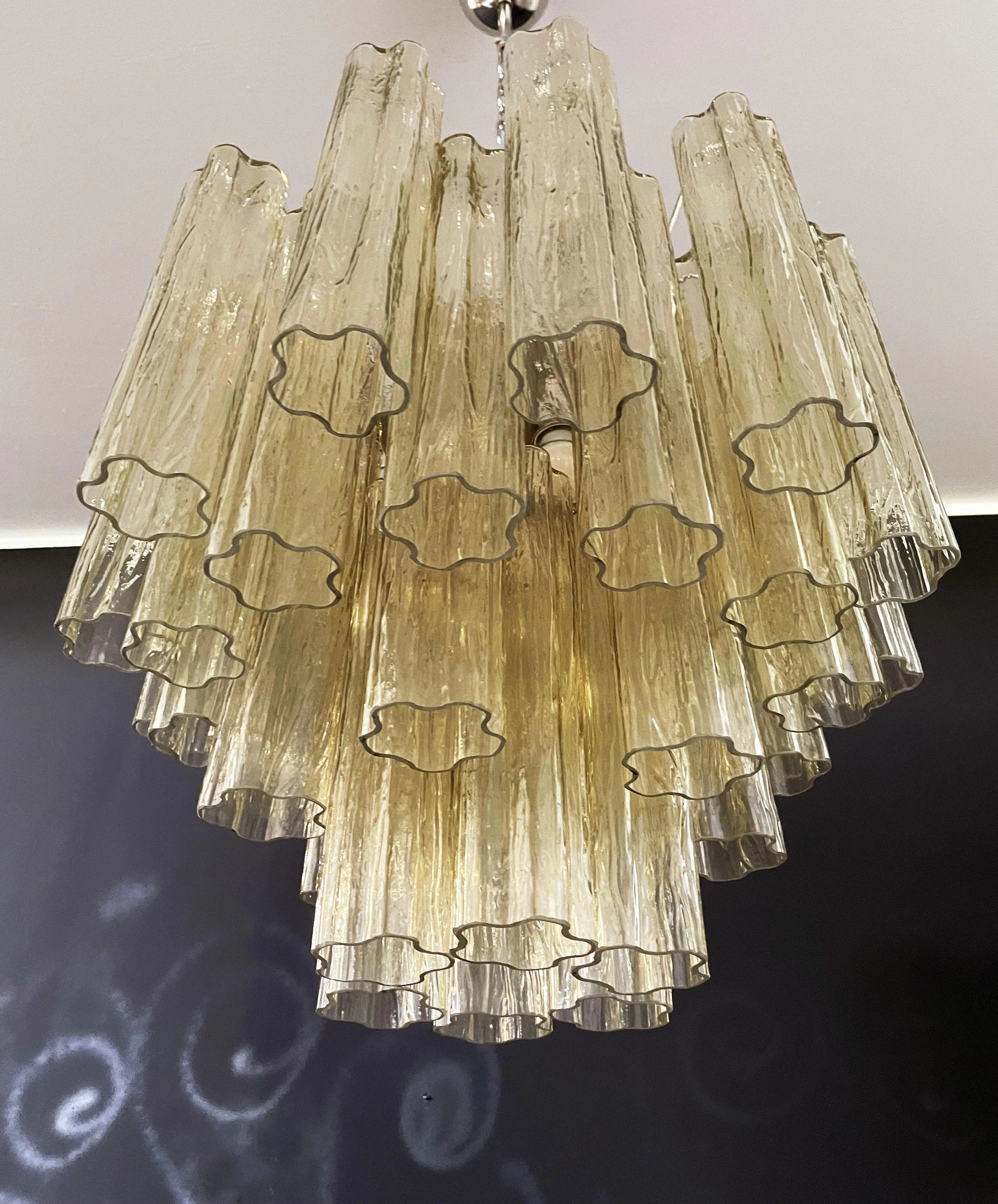Fantastic Murano Amber Glass Tube Chandelier - Nuvé
