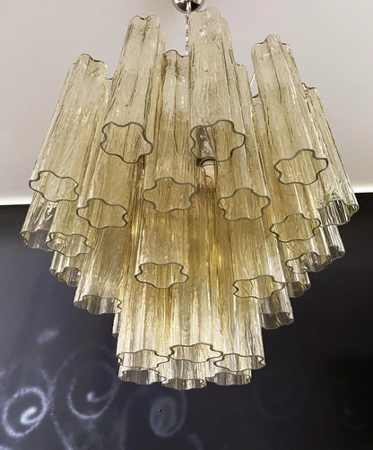 Fantastic Murano Amber Glass Tube Chandelier - Nuvé
