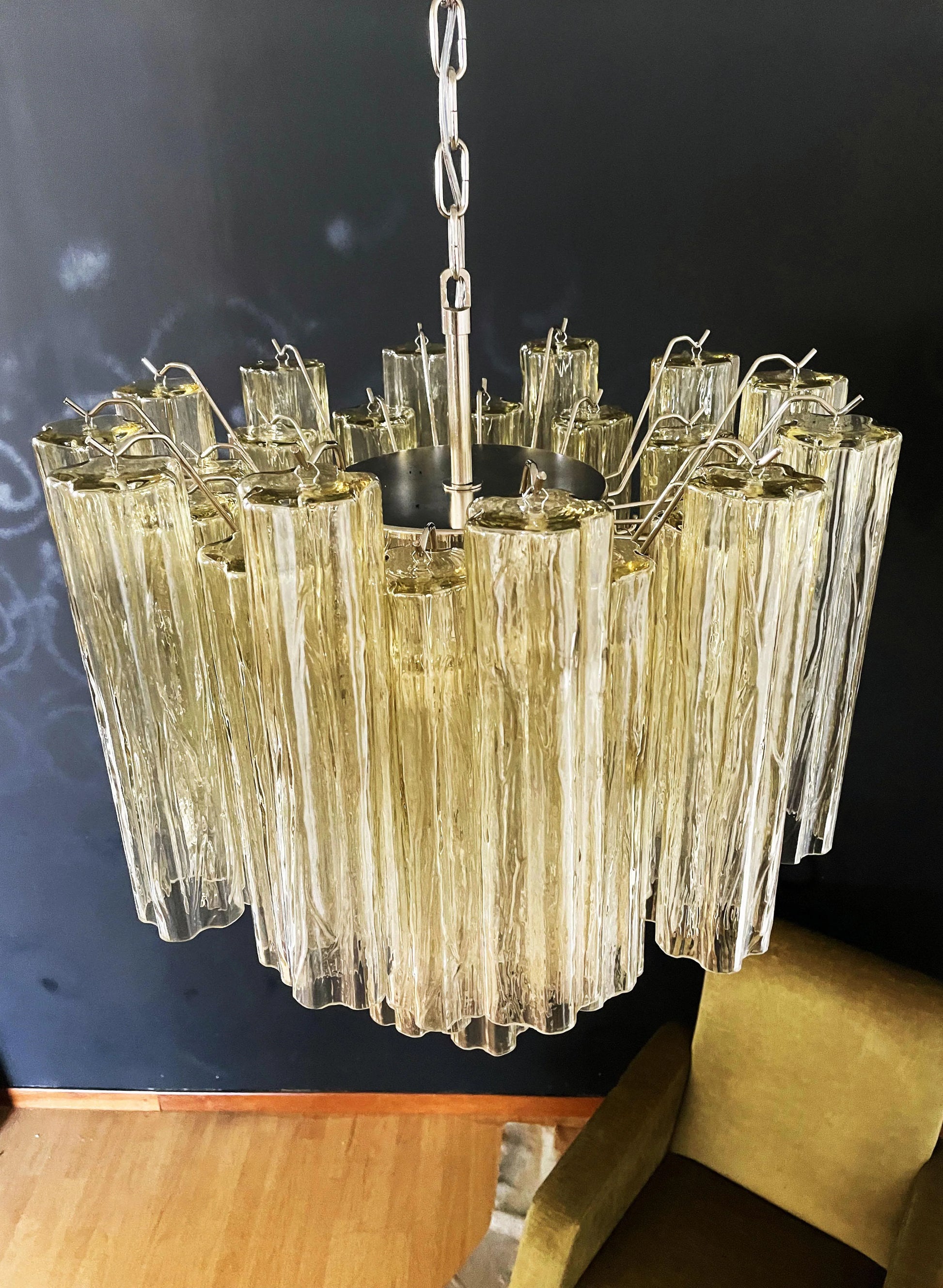 Fantastic Murano Amber Glass Tube Chandelier - Nuvé