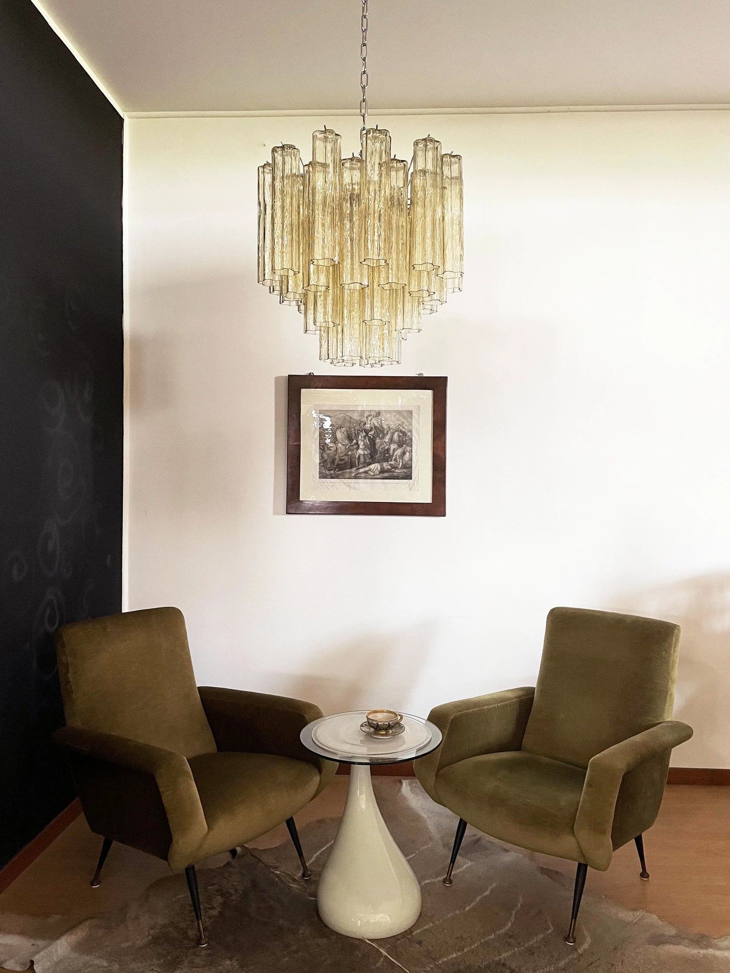 Fantastic Murano Amber Glass Tube Chandelier - Nuvé
