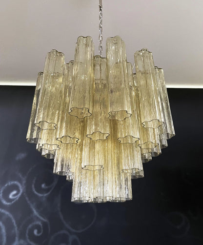 Fantastic Murano Amber Glass Tube Chandelier - Nuvé