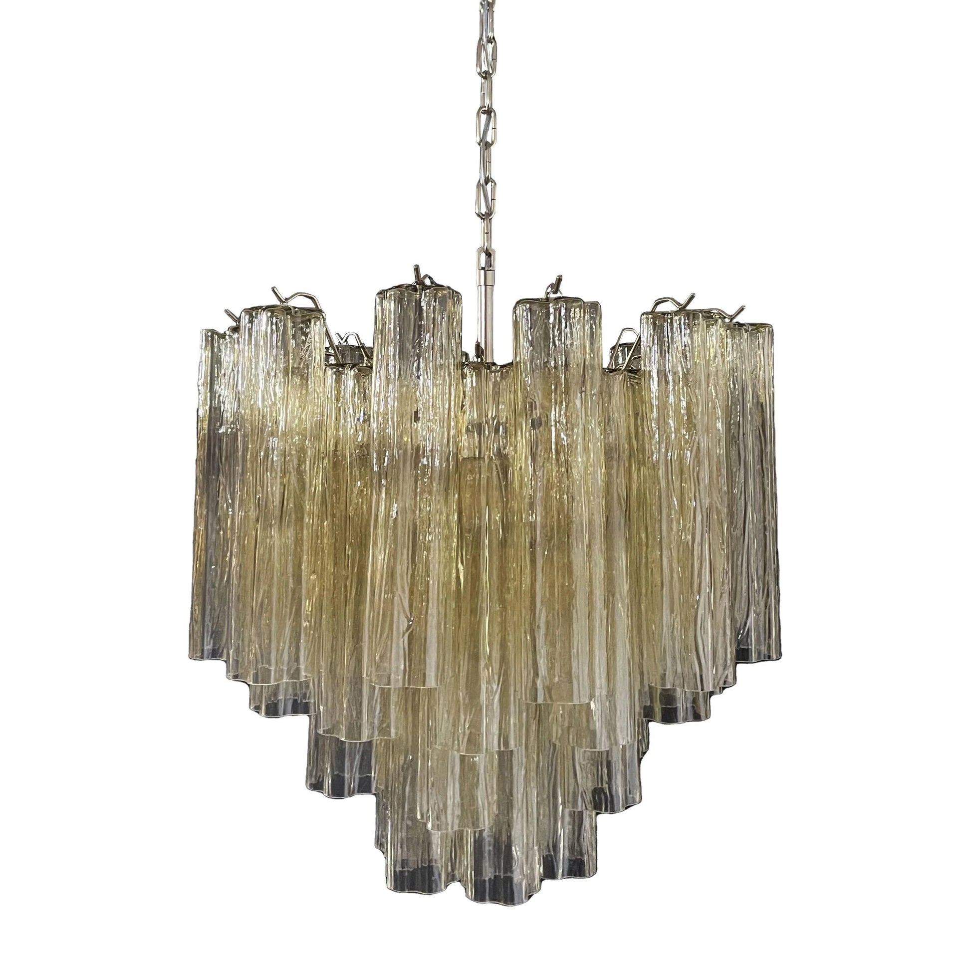 Fantastic Murano Amber Glass Tube Chandelier - Nuvé