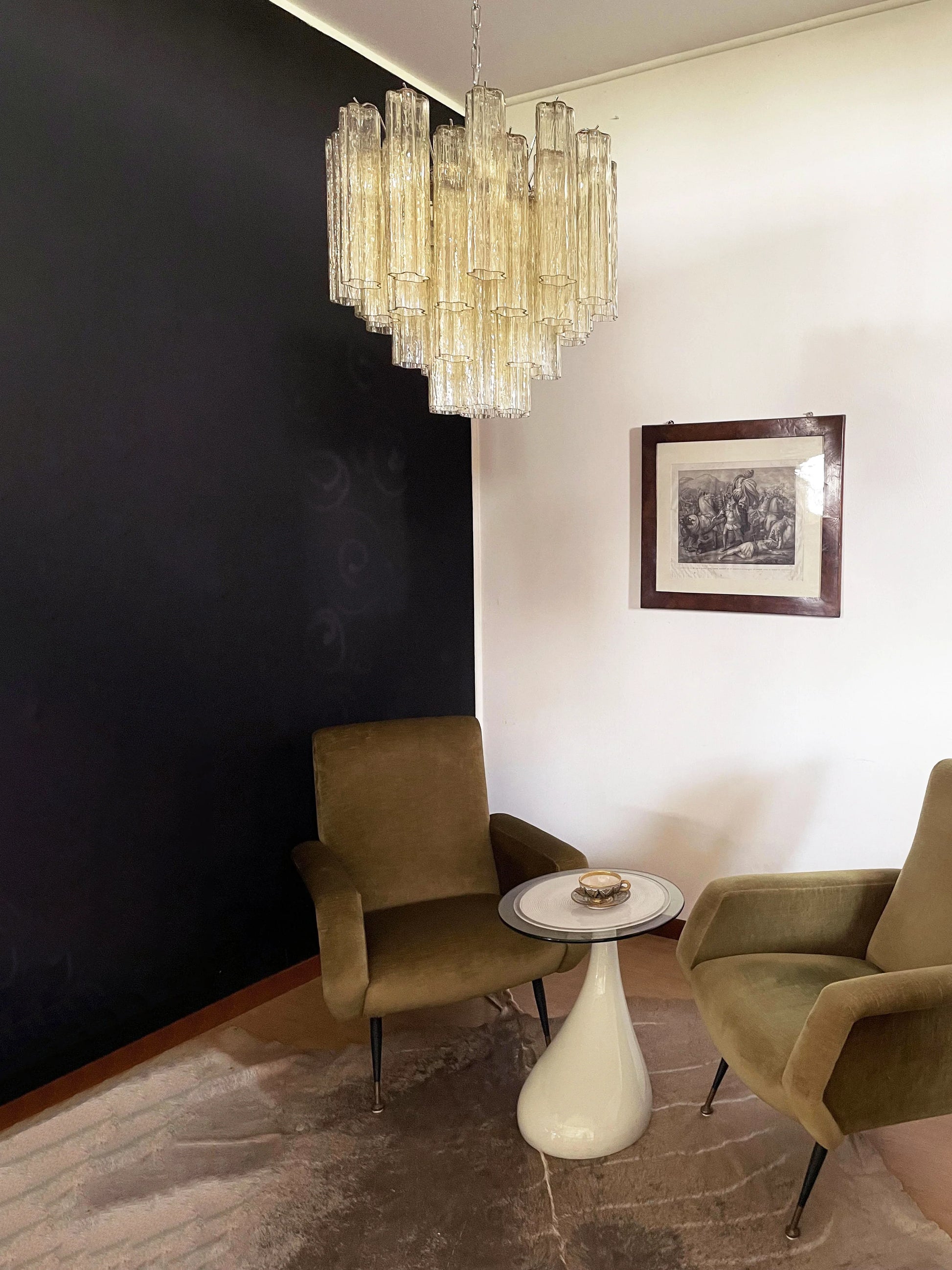 Fantastic Murano Amber Glass Tube Chandelier - Nuvé