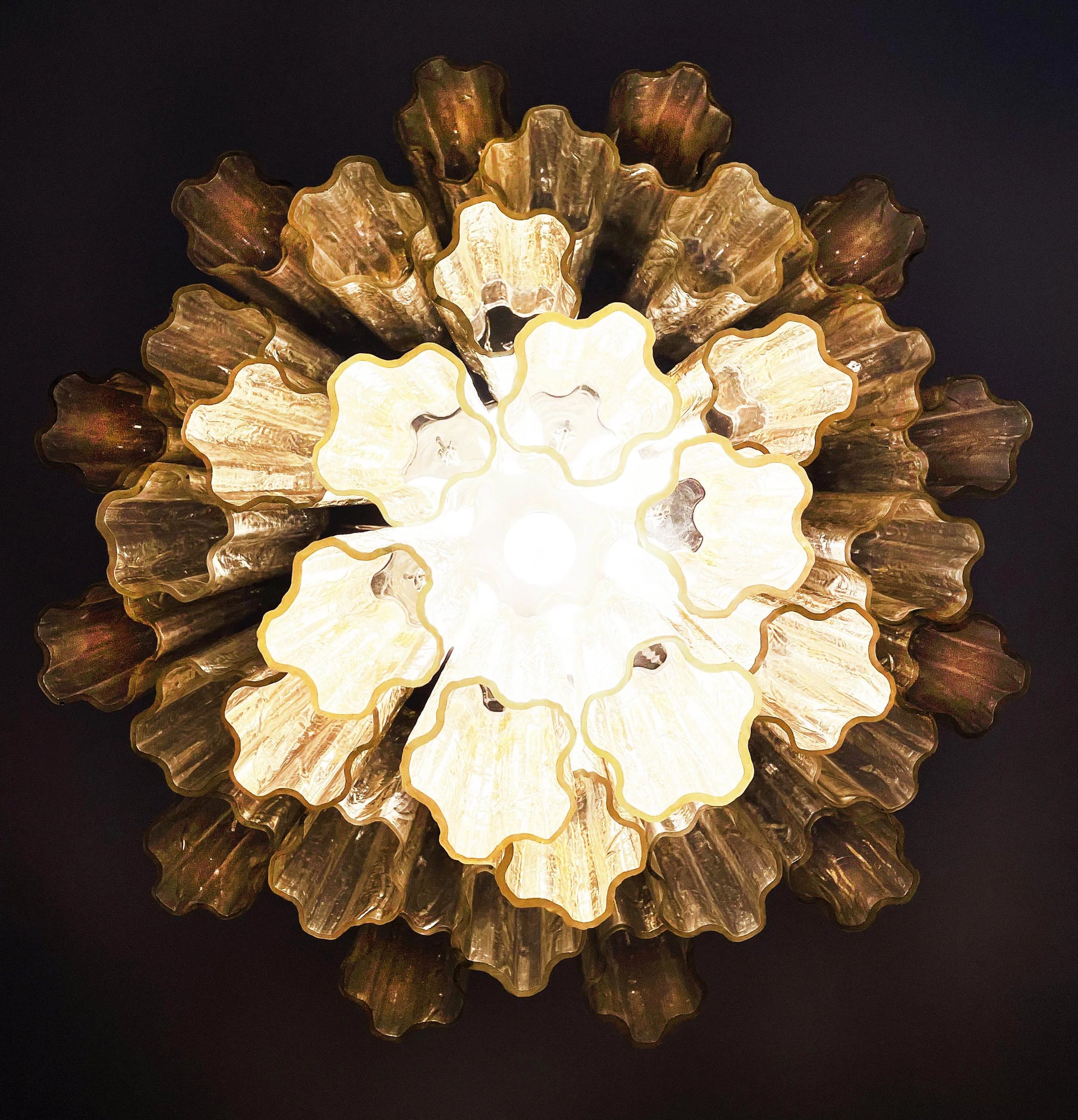 Fantastic Murano Amber Glass Tube Chandelier - Nuvé