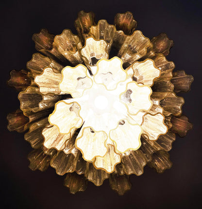 Fantastic Murano Amber Glass Tube Chandelier - Nuvé