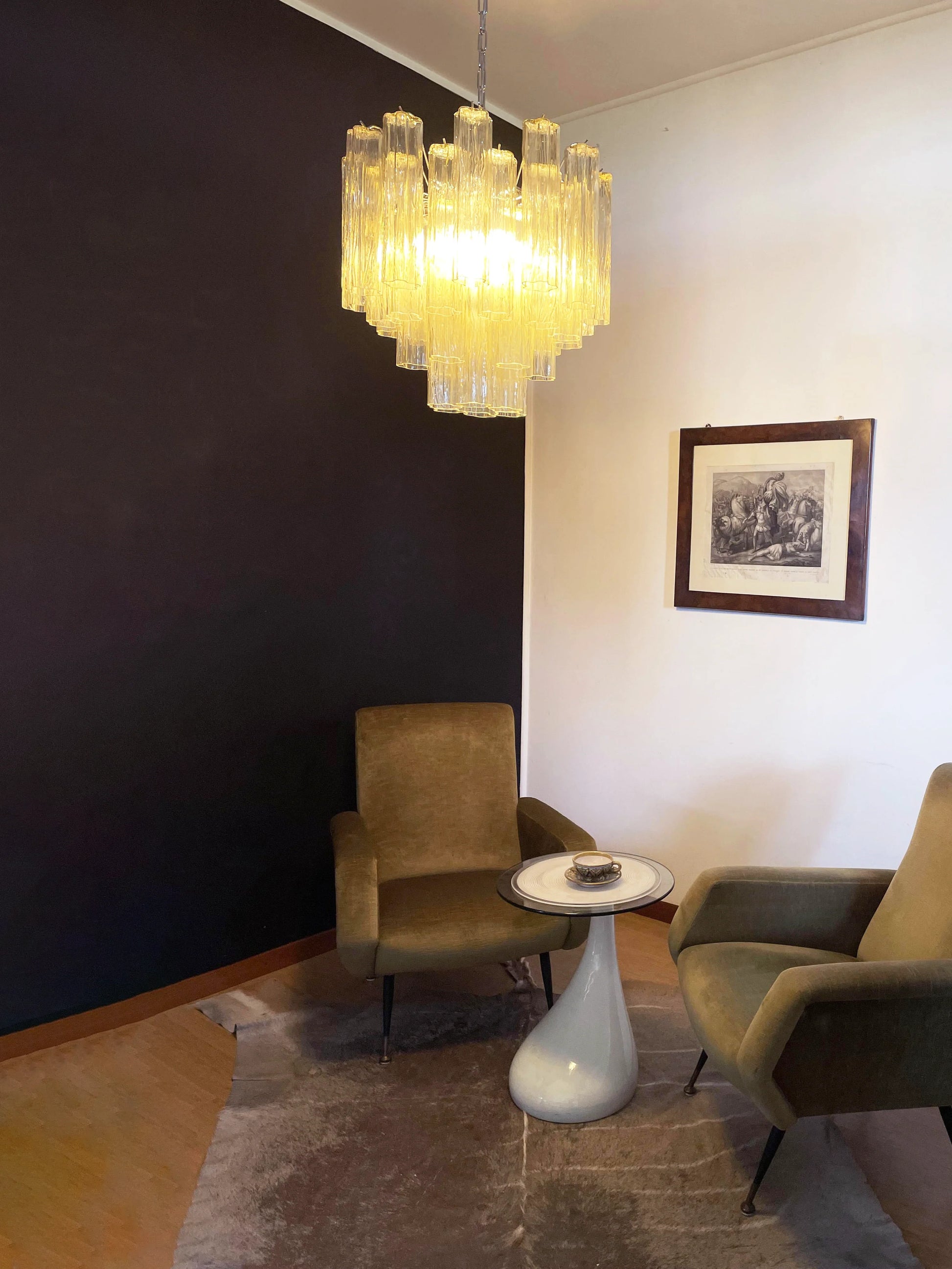 Fantastic Murano Amber Glass Tube Chandelier - Nuvé