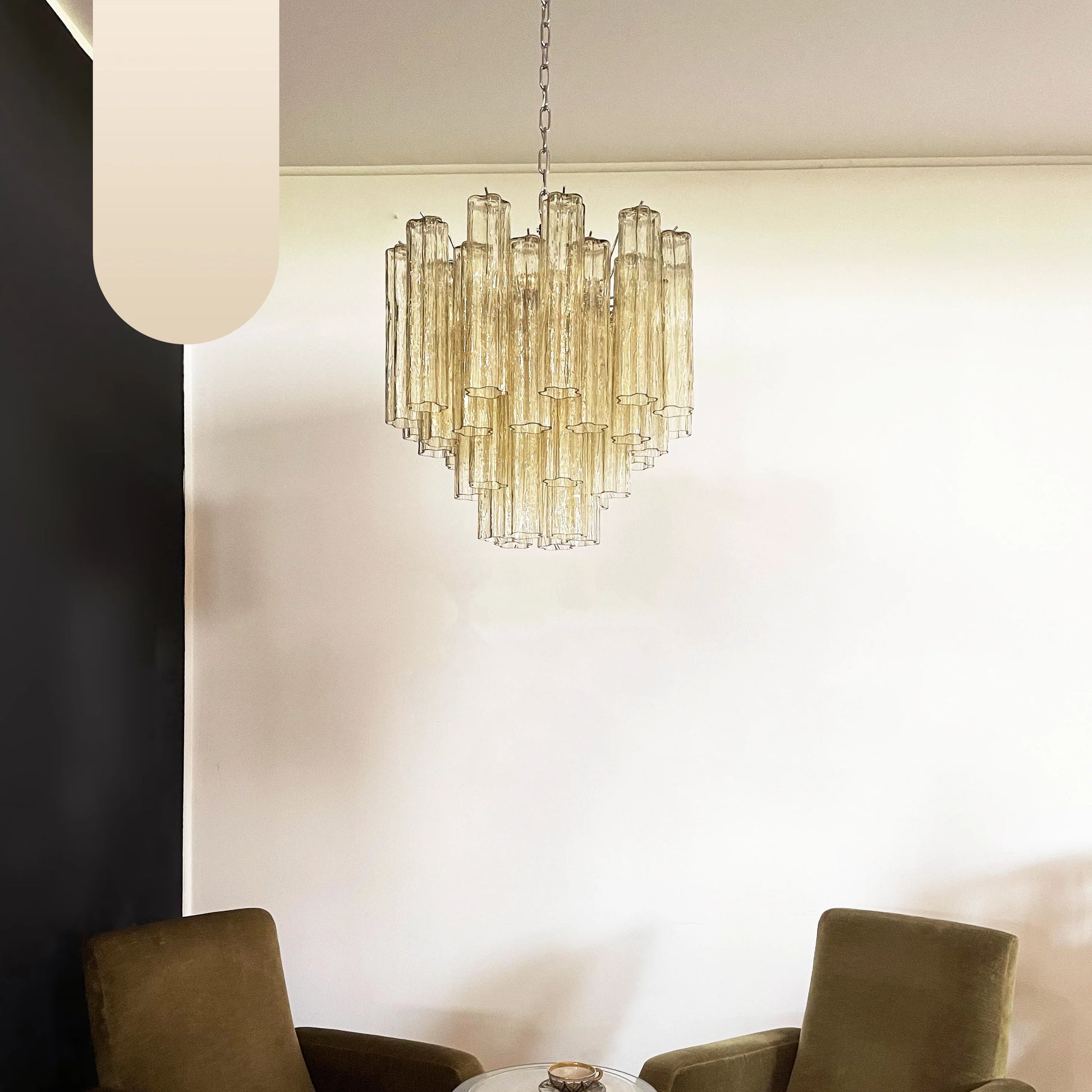 Fantastic Murano Amber Glass Tube Chandelier - Nuvé