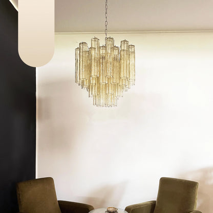 Fantastic Murano Amber Glass Tube Chandelier - Nuvé