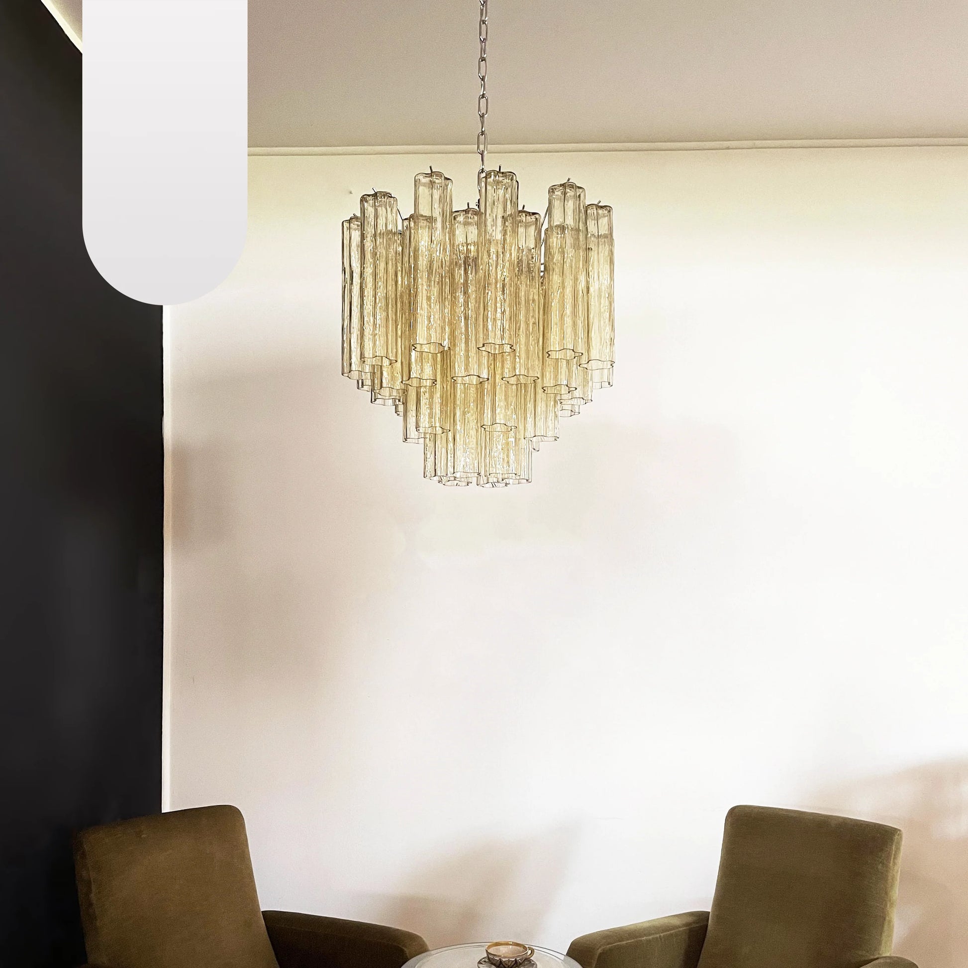 Fantastic Murano Amber Glass Tube Chandelier - Nuvé