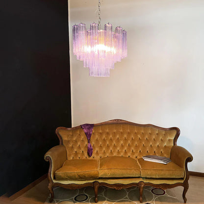 Fantastic Murano Amethyst Glass Tube Chandelier - Nuvé