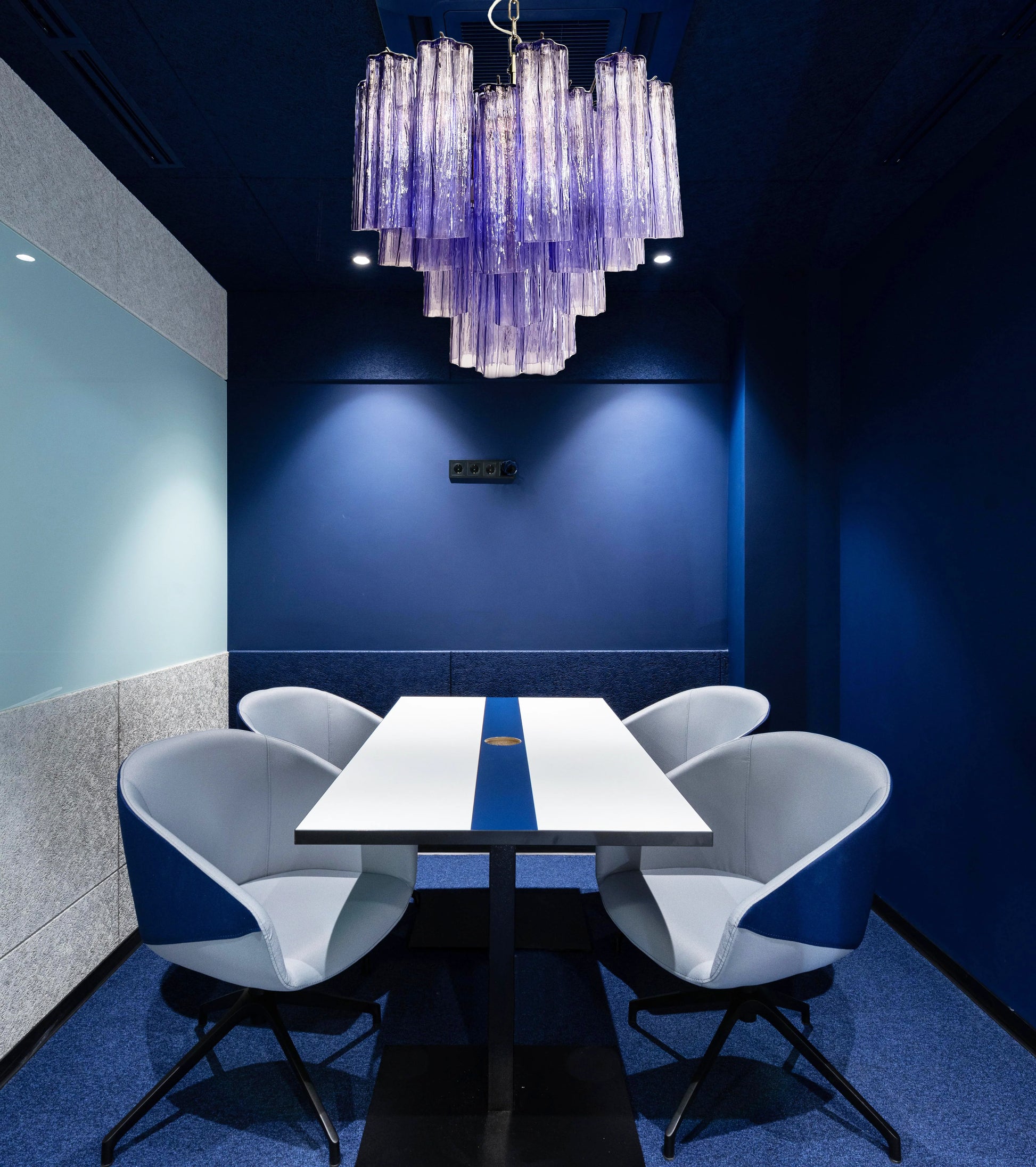 Fantastic Murano Amethyst Glass Tube Chandelier - Nuvé
