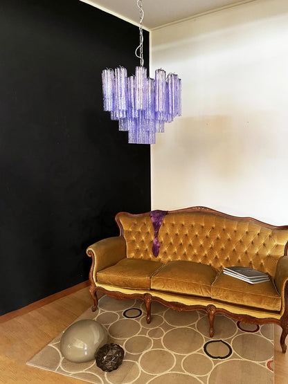 Fantastic Murano Amethyst Glass Tube Chandelier - Nuvé