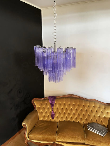 Fantastic Murano Amethyst Glass Tube Chandelier - Nuvé
