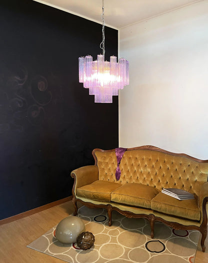 Fantastic Murano Amethyst Glass Tube Chandelier - Nuvé