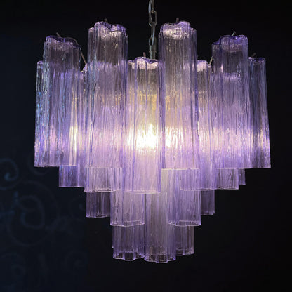 Fantastic Murano Amethyst Glass Tube Chandelier - Nuvé