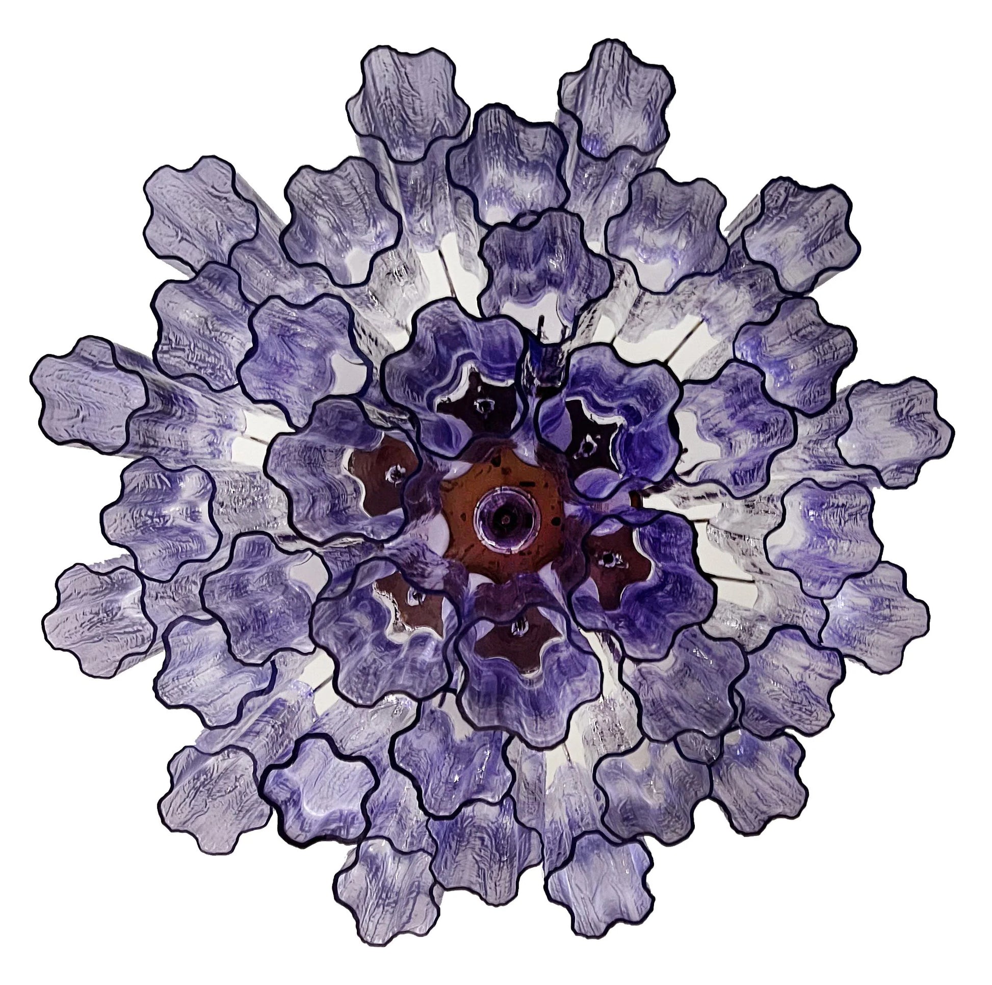 Fantastic Murano Amethyst Glass Tube Chandelier - Nuvé