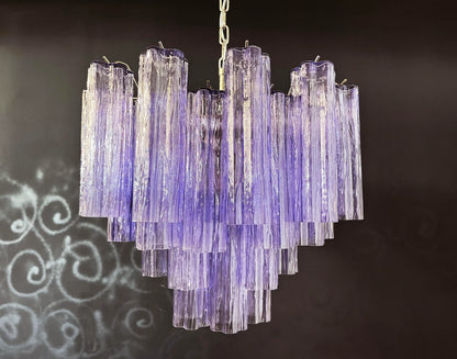 Fantastic Murano Amethyst Glass Tube Chandelier - Nuvé