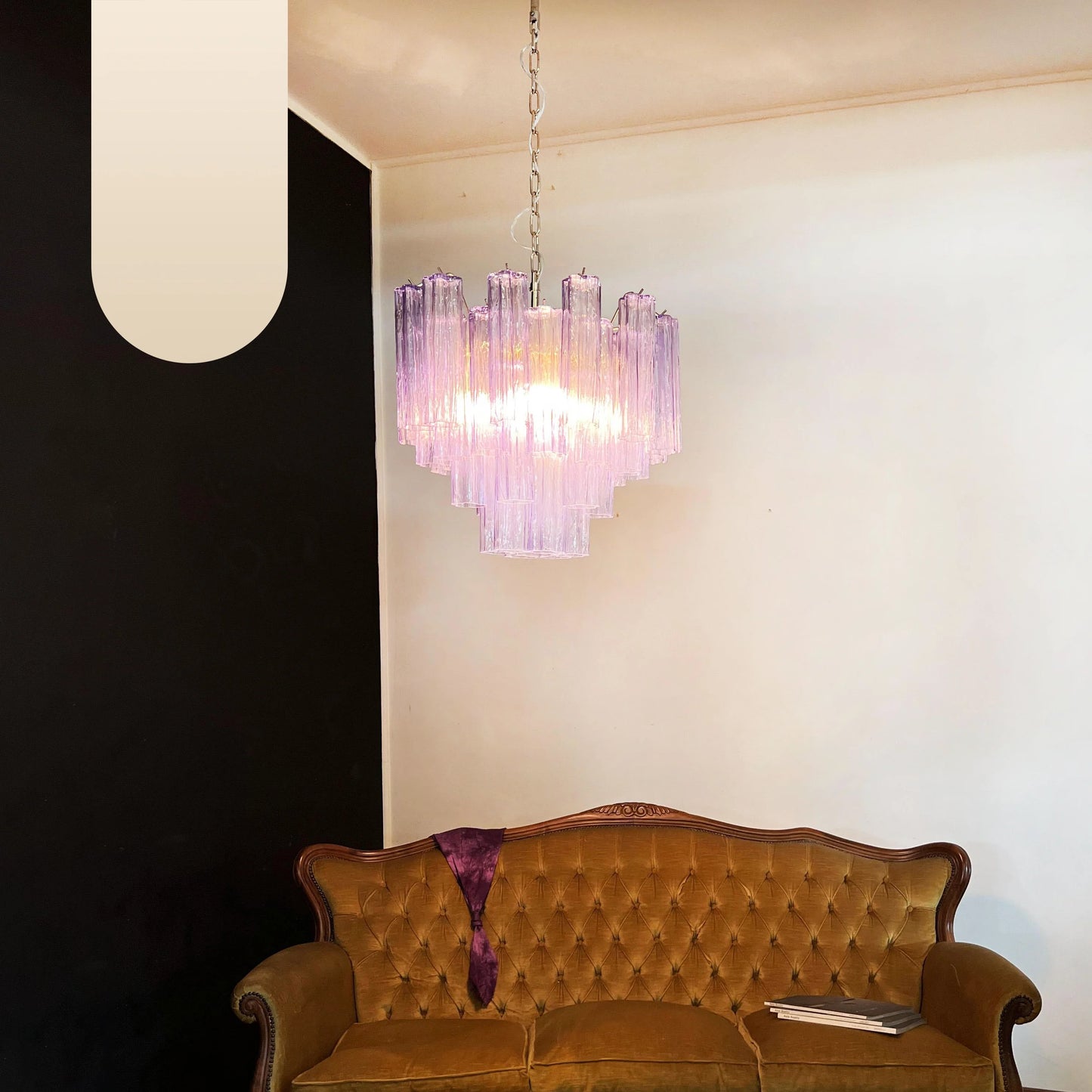 Fantastic Murano Amethyst Glass Tube Chandelier - Nuvé
