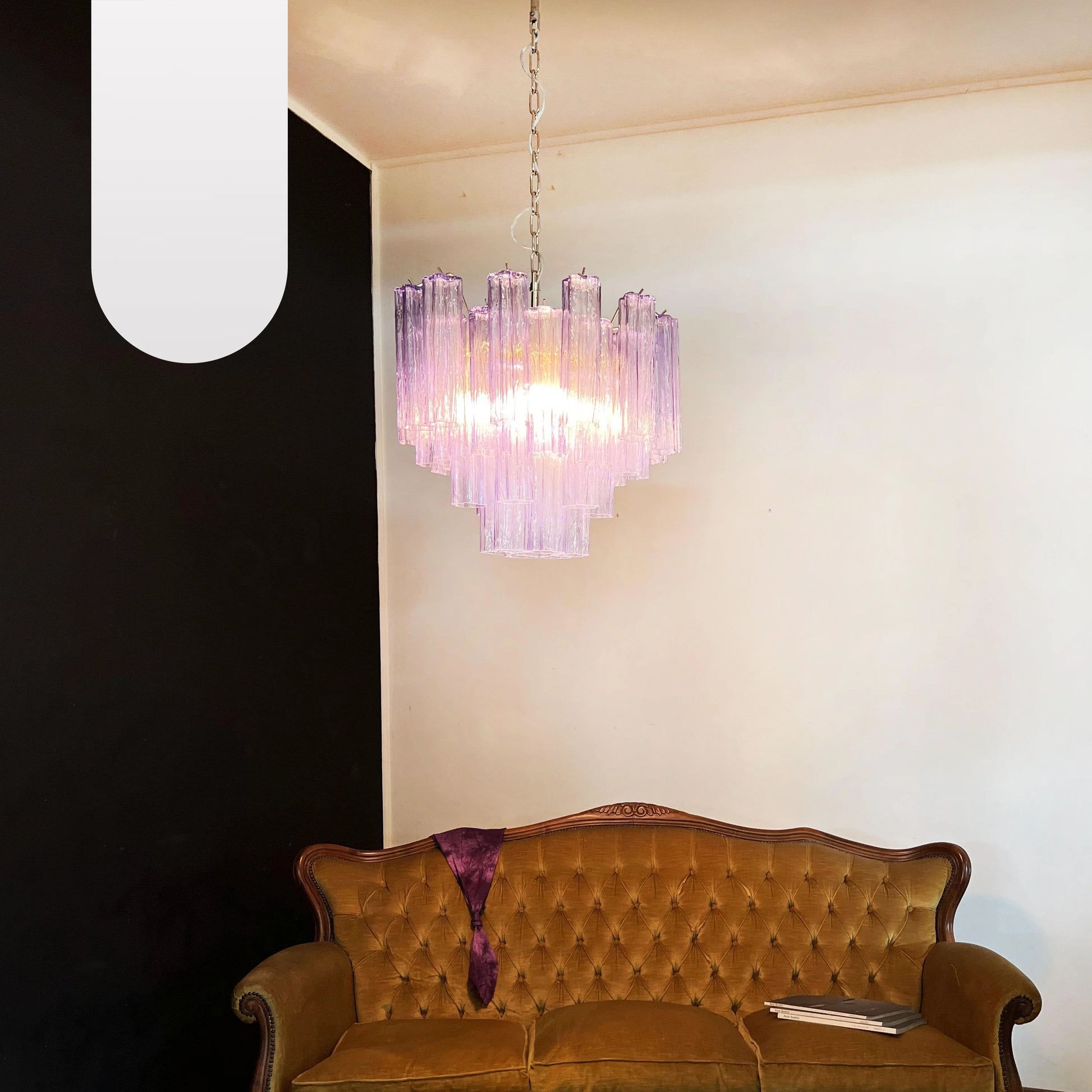 Fantastic Murano Amethyst Glass Tube Chandelier - Nuvé